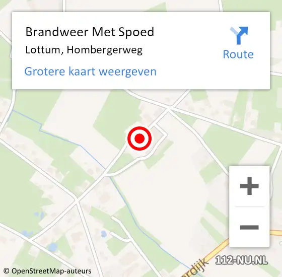 Locatie op kaart van de 112 melding: Brandweer Met Spoed Naar Lottum, Hombergerweg op 10 februari 2020 08:47