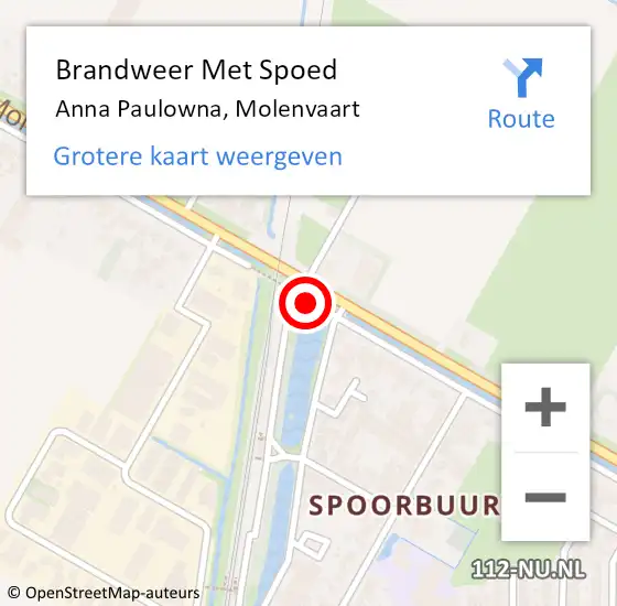 Locatie op kaart van de 112 melding: Brandweer Met Spoed Naar Anna Paulowna, Molenvaart op 10 februari 2020 09:20