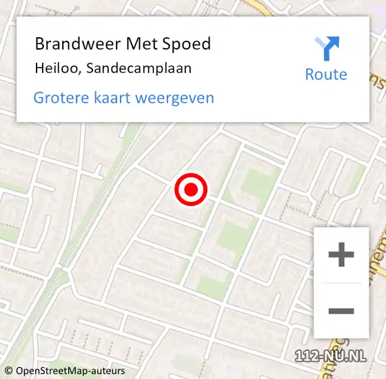 Locatie op kaart van de 112 melding: Brandweer Met Spoed Naar Heiloo, Sandecamplaan op 10 februari 2020 09:46