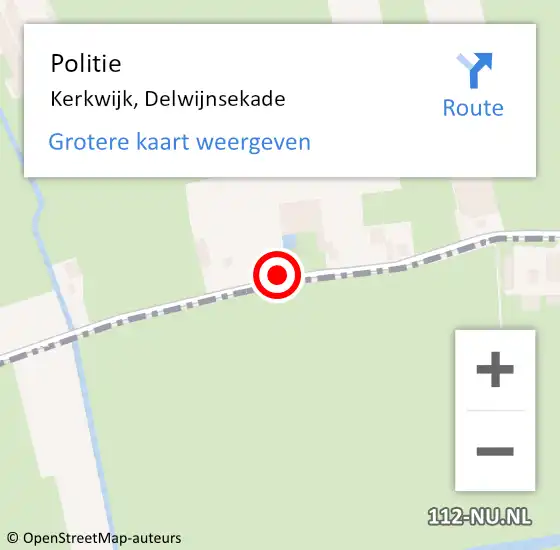 Locatie op kaart van de 112 melding: Politie Kerkwijk, Delwijnsekade op 28 april 2014 06:03