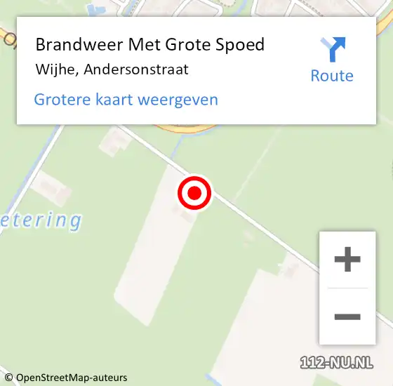 Locatie op kaart van de 112 melding: Brandweer Met Grote Spoed Naar Wijhe, Andersonstraat op 10 februari 2020 09:56