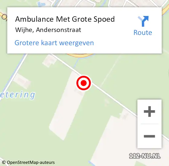 Locatie op kaart van de 112 melding: Ambulance Met Grote Spoed Naar Wijhe, Andersonstraat op 10 februari 2020 09:57