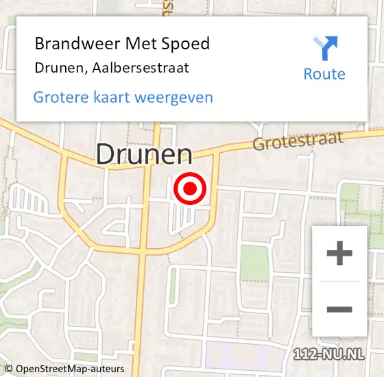 Locatie op kaart van de 112 melding: Brandweer Met Spoed Naar Drunen, Aalbersestraat op 10 februari 2020 10:14