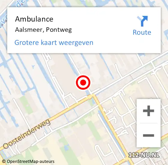 Locatie op kaart van de 112 melding: Ambulance Aalsmeer, Pontweg op 10 februari 2020 11:13