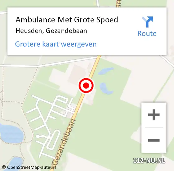 Locatie op kaart van de 112 melding: Ambulance Met Grote Spoed Naar Heusden, Gezandebaan op 10 februari 2020 12:01