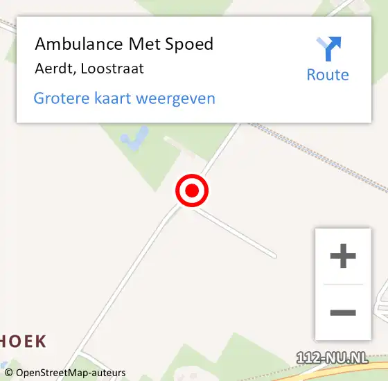 Locatie op kaart van de 112 melding: Ambulance Met Spoed Naar Aerdt, Loostraat op 10 februari 2020 12:46