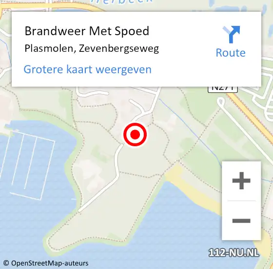 Locatie op kaart van de 112 melding: Brandweer Met Spoed Naar Plasmolen, Zevenbergseweg op 10 februari 2020 15:27