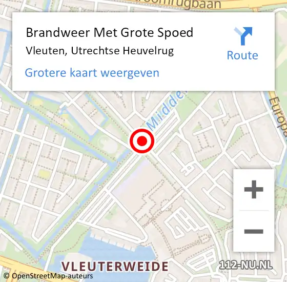 Locatie op kaart van de 112 melding: Brandweer Met Grote Spoed Naar Vleuten, Utrechtse Heuvelrug op 10 februari 2020 16:43