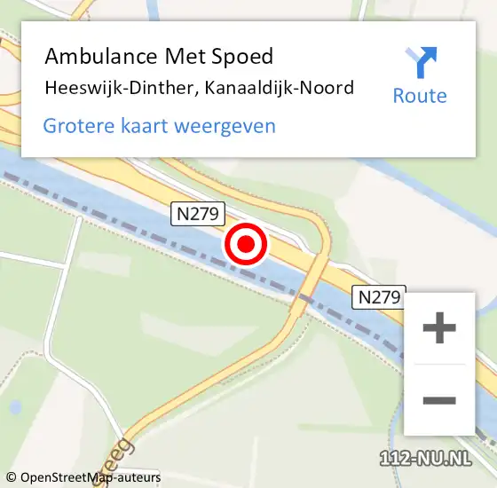 Locatie op kaart van de 112 melding: Ambulance Met Spoed Naar Heeswijk-Dinther, Kanaaldijk-Noord op 10 februari 2020 18:16