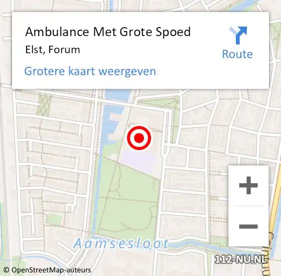 Locatie op kaart van de 112 melding: Ambulance Met Grote Spoed Naar Elst, Forum op 10 februari 2020 20:12