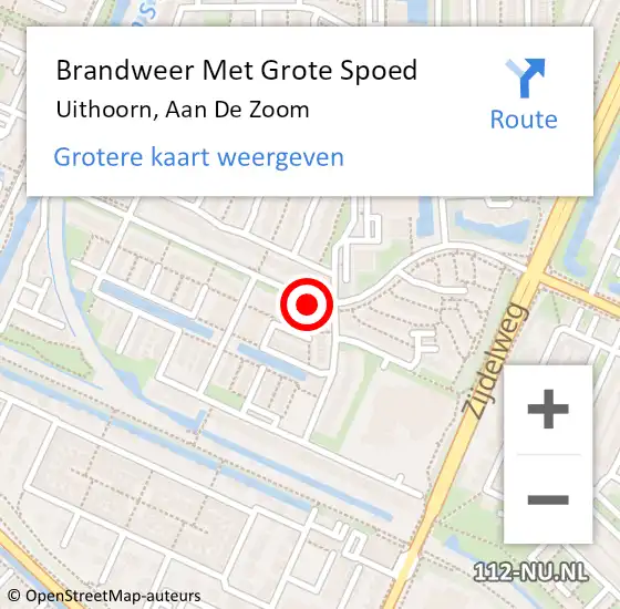 Locatie op kaart van de 112 melding: Brandweer Met Grote Spoed Naar Uithoorn, Aan De Zoom op 10 februari 2020 21:49