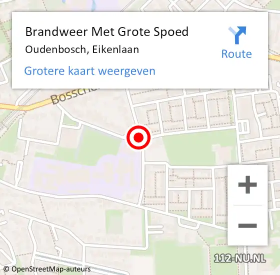 Locatie op kaart van de 112 melding: Brandweer Met Grote Spoed Naar Oudenbosch, Eikenlaan op 11 februari 2020 08:29