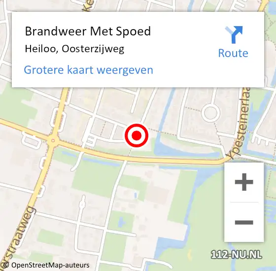 Locatie op kaart van de 112 melding: Brandweer Met Spoed Naar Heiloo, Oosterzijweg op 11 februari 2020 09:34