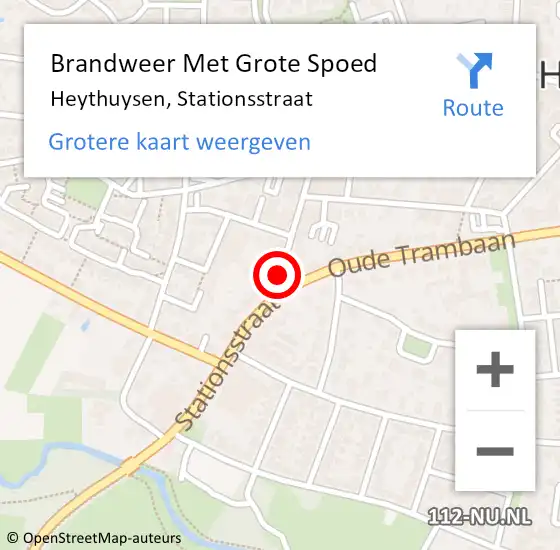 Locatie op kaart van de 112 melding: Brandweer Met Grote Spoed Naar Heythuysen, Stationsstraat op 11 februari 2020 11:30