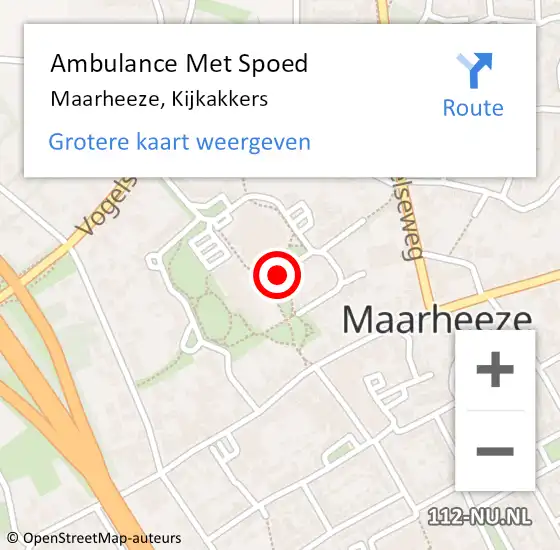 Locatie op kaart van de 112 melding: Ambulance Met Spoed Naar Maarheeze, Kijkakkers op 11 februari 2020 14:23