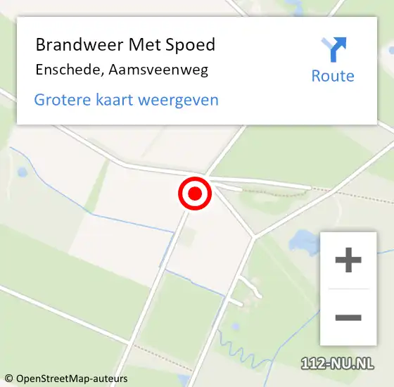 Locatie op kaart van de 112 melding: Brandweer Met Spoed Naar Enschede, Aamsveenweg op 11 februari 2020 14:44