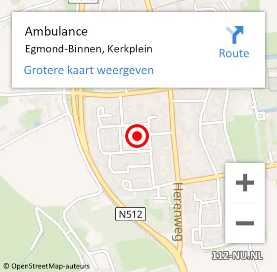 Locatie op kaart van de 112 melding: Ambulance Egmond-Binnen, Kerkplein op 11 februari 2020 16:28