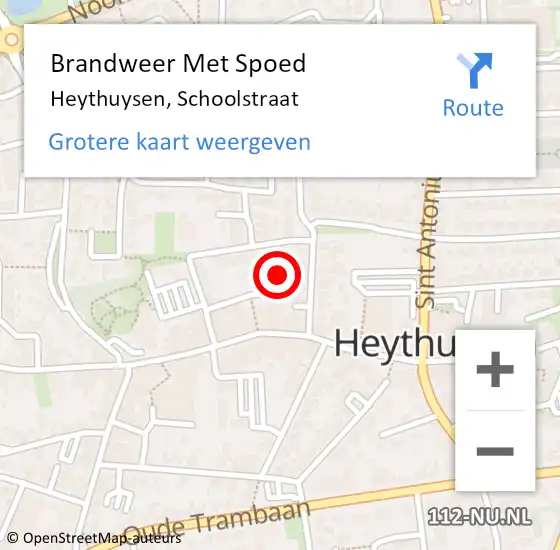 Locatie op kaart van de 112 melding: Brandweer Met Spoed Naar Heythuysen, Schoolstraat op 11 februari 2020 17:23