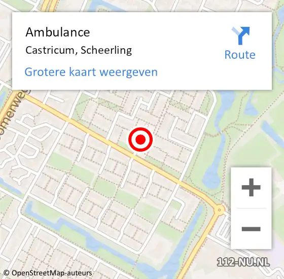 Locatie op kaart van de 112 melding: Ambulance Castricum, Scheerling op 11 februari 2020 17:38