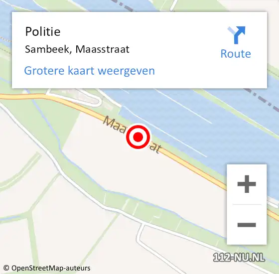 Locatie op kaart van de 112 melding: Politie Sambeek, Maasstraat op 11 februari 2020 19:08