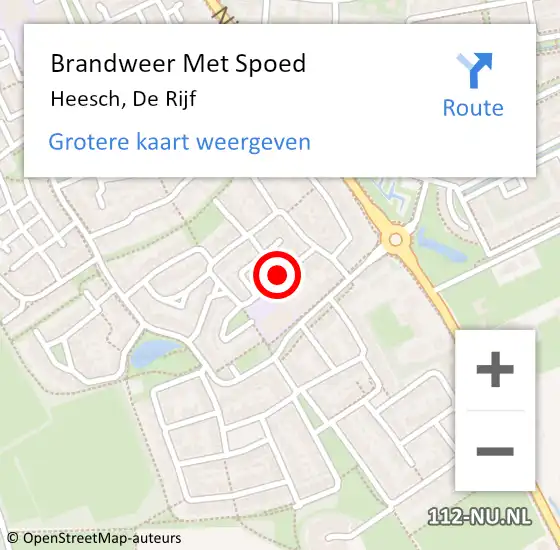 Locatie op kaart van de 112 melding: Brandweer Met Spoed Naar Heesch, De Rijf op 11 februari 2020 19:35