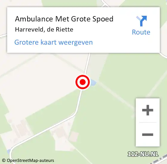 Locatie op kaart van de 112 melding: Ambulance Met Grote Spoed Naar Harreveld, de Riette op 11 februari 2020 19:52