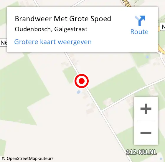 Locatie op kaart van de 112 melding: Brandweer Met Grote Spoed Naar Oudenbosch, Galgestraat op 11 februari 2020 21:38