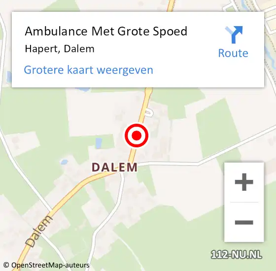 Locatie op kaart van de 112 melding: Ambulance Met Grote Spoed Naar Hapert, Dalem op 11 februari 2020 22:47