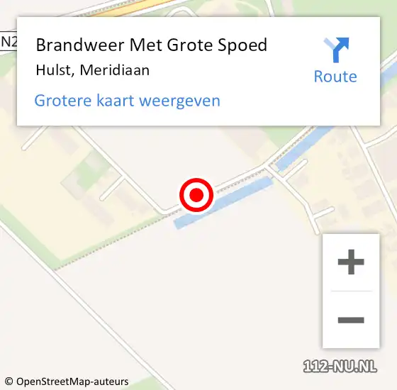 Locatie op kaart van de 112 melding: Brandweer Met Grote Spoed Naar Hulst, Meridiaan op 12 februari 2020 09:11