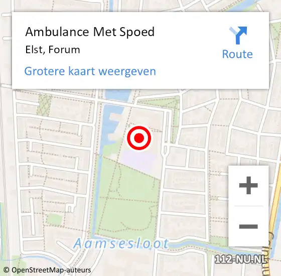 Locatie op kaart van de 112 melding: Ambulance Met Spoed Naar Elst, Forum op 12 februari 2020 12:37