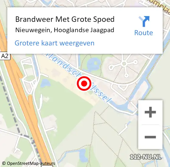 Locatie op kaart van de 112 melding: Brandweer Met Grote Spoed Naar Nieuwegein, Hooglandse Jaagpad op 12 februari 2020 14:23