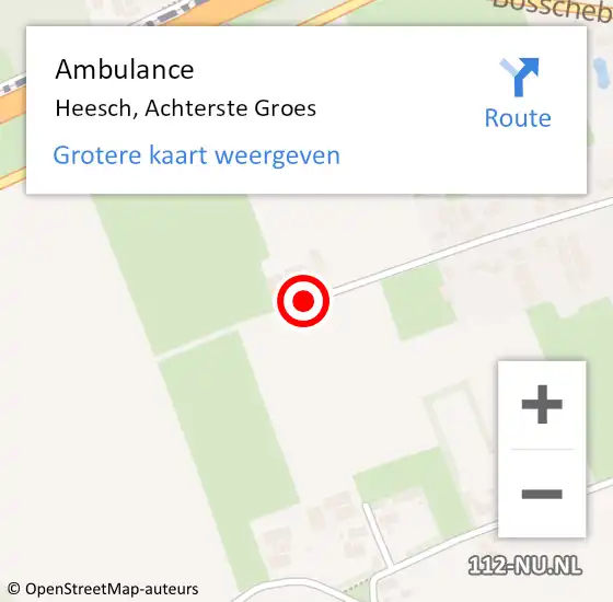 Locatie op kaart van de 112 melding: Ambulance Heesch, Achterste Groes op 12 februari 2020 15:02