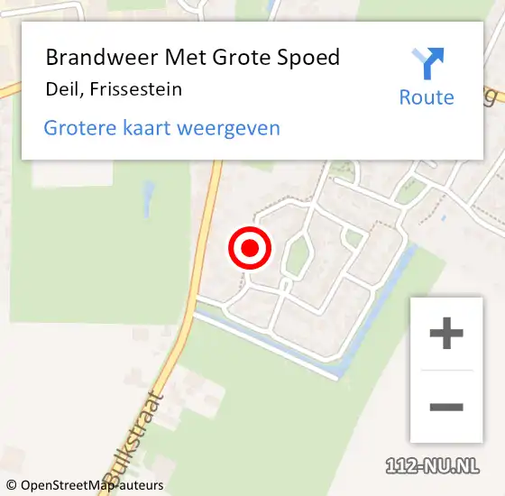 Locatie op kaart van de 112 melding: Brandweer Met Grote Spoed Naar Deil, Frissestein op 12 februari 2020 15:31