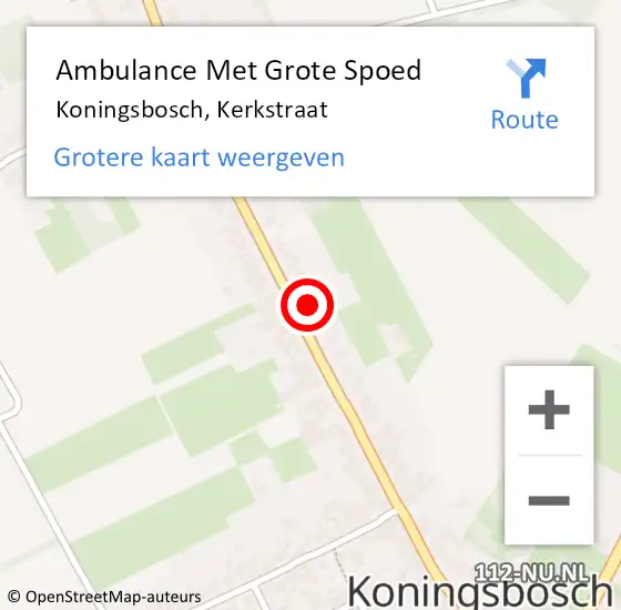 Locatie op kaart van de 112 melding: Ambulance Met Grote Spoed Naar Koningsbosch, Kerkstraat op 28 april 2014 10:57