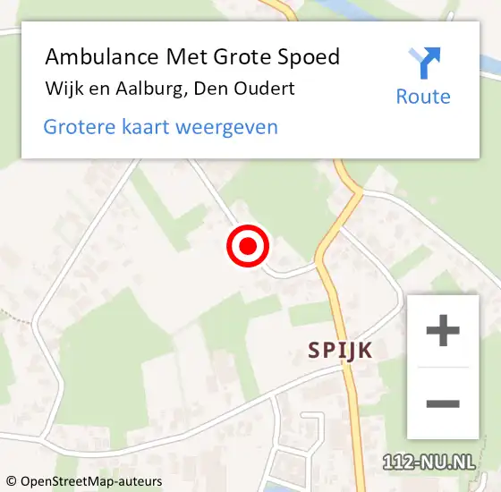 Locatie op kaart van de 112 melding: Ambulance Met Grote Spoed Naar Wijk en Aalburg, Den Oudert op 12 februari 2020 17:51