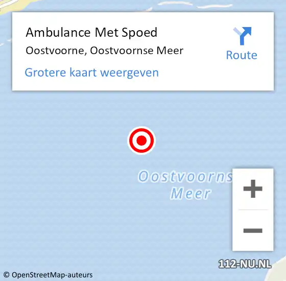 Locatie op kaart van de 112 melding: Ambulance Met Spoed Naar Oostvoorne, N Oever Oostvoornse Meer op 12 februari 2020 19:14