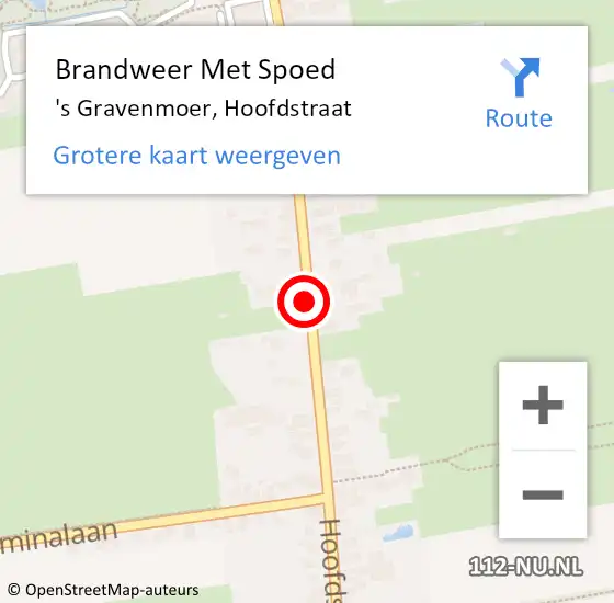 Locatie op kaart van de 112 melding: Brandweer Met Spoed Naar 's Gravenmoer, Hoofdstraat op 12 februari 2020 21:47