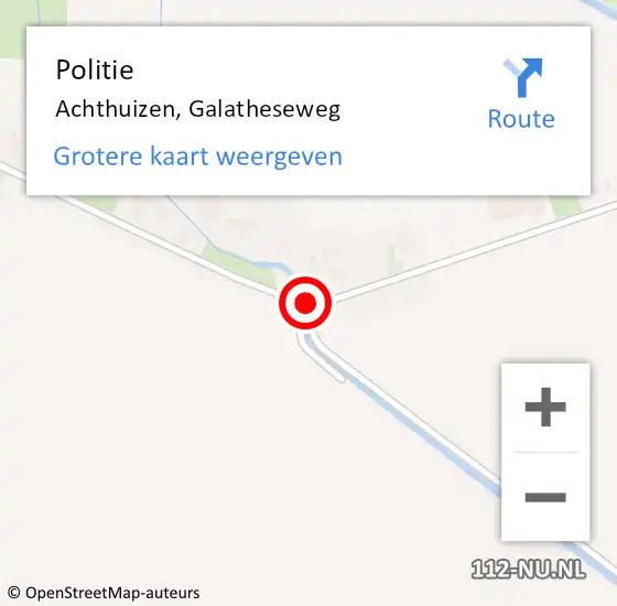 Locatie op kaart van de 112 melding: Politie Achthuizen, Galatheseweg op 12 februari 2020 21:56