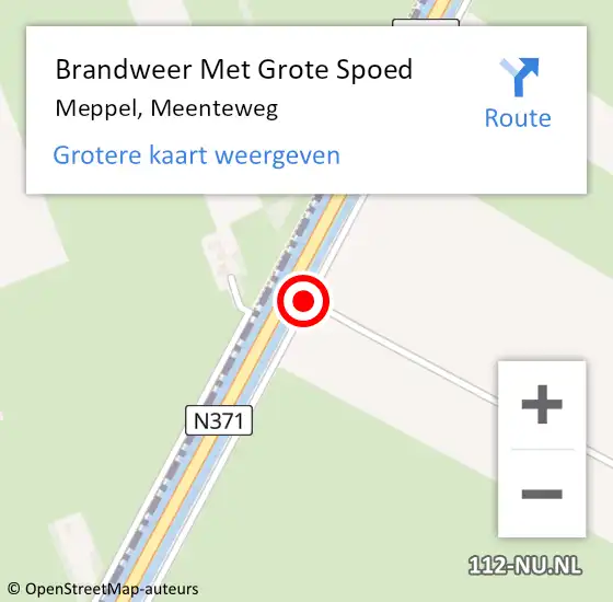 Locatie op kaart van de 112 melding: Brandweer Met Grote Spoed Naar Meppel, Meenteweg op 12 februari 2020 23:03