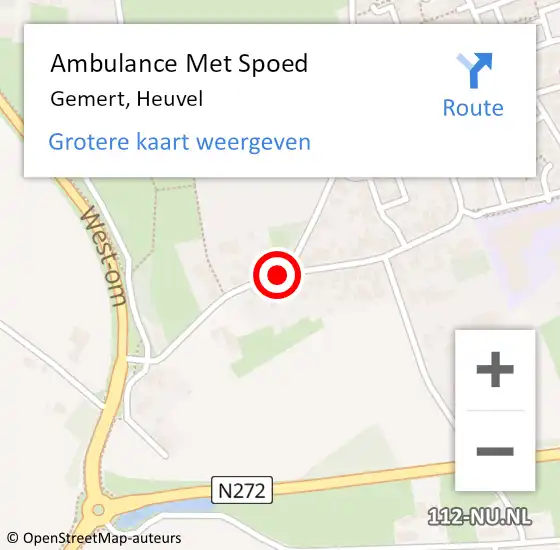 Locatie op kaart van de 112 melding: Ambulance Met Spoed Naar Gemert, Heuvel op 13 februari 2020 03:25