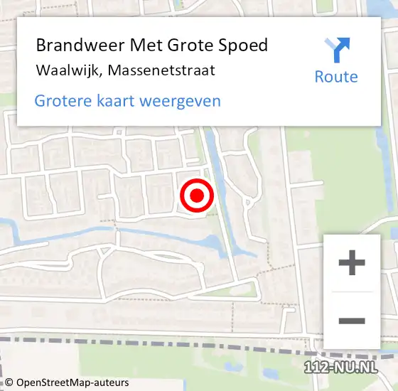 Locatie op kaart van de 112 melding: Brandweer Met Grote Spoed Naar Waalwijk, Massenetstraat op 13 februari 2020 05:13