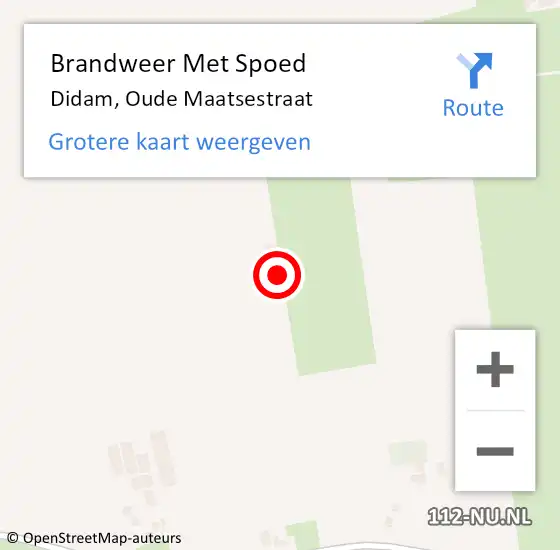 Locatie op kaart van de 112 melding: Brandweer Met Spoed Naar Didam, Oude Maatsestraat op 13 februari 2020 06:40