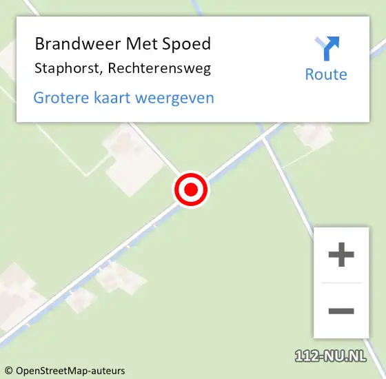 Locatie op kaart van de 112 melding: Brandweer Met Spoed Naar Staphorst, Rechterensweg op 13 februari 2020 07:01