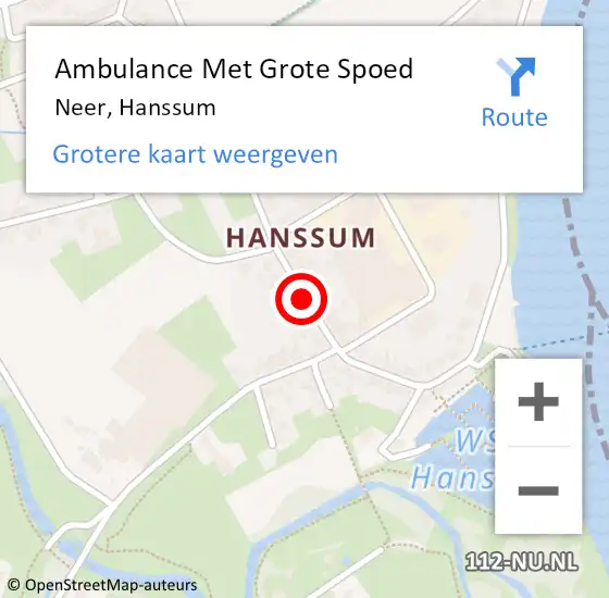 Locatie op kaart van de 112 melding: Ambulance Met Grote Spoed Naar Neer, Hanssum op 13 februari 2020 09:19