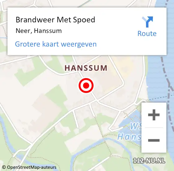 Locatie op kaart van de 112 melding: Brandweer Met Spoed Naar Neer, Hanssum op 13 februari 2020 09:28