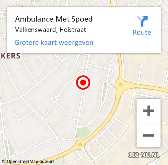 Locatie op kaart van de 112 melding: Ambulance Met Spoed Naar Valkenswaard, Heistraat op 13 februari 2020 11:43