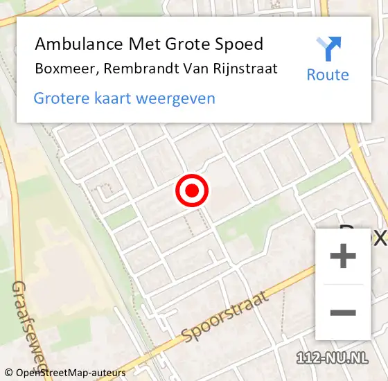 Locatie op kaart van de 112 melding: Ambulance Met Grote Spoed Naar Boxmeer, Rembrandt Van Rijnstraat op 13 februari 2020 12:58
