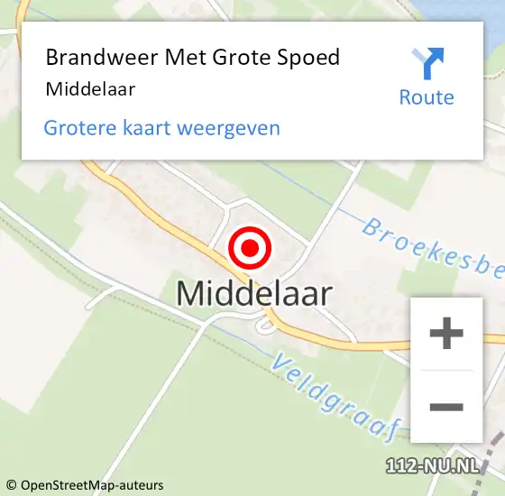 Locatie op kaart van de 112 melding: Brandweer Met Grote Spoed Naar Middelaar op 13 februari 2020 13:11