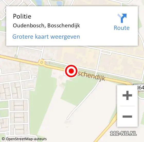 Locatie op kaart van de 112 melding: Politie Oudenbosch, Bosschendijk op 13 februari 2020 13:34