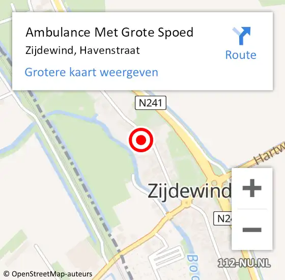 Locatie op kaart van de 112 melding: Ambulance Met Grote Spoed Naar Zijdewind, Havenstraat op 28 april 2014 12:03